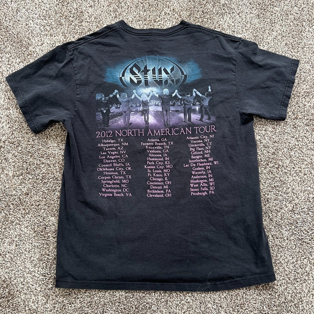 Styx 2012 North American Tour T Shirt Size Medium black Rock Music - Picture 6 of 6